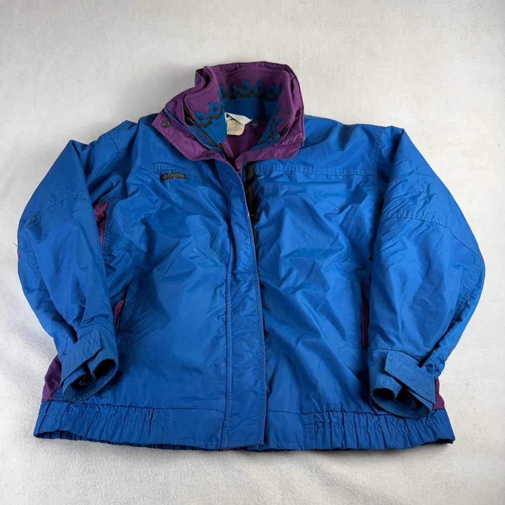 Columbia Bugaboo 3-in-1 Interchange Jacket Blue Purple Vintage Womens Large L